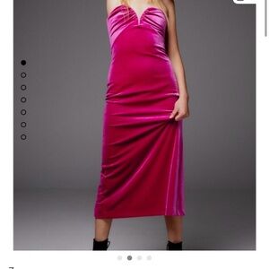 Elegant Pink Velvet Dress